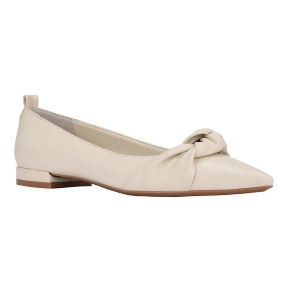 Calvin Klein Kendy Pointy Toe Ballet Flat Off-White Size 9.5M - Picture 2 of 9